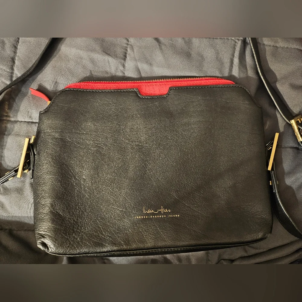India Hicks London Harbour‎ Island Black Leather Crossbody Shoulder Purse
